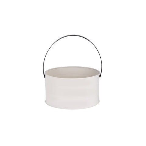 CONEY ISL-GALVANISED CREME P/C ROUND PAIL LTHR HDL 285x150mm Box of 6 - Hospitality Connect