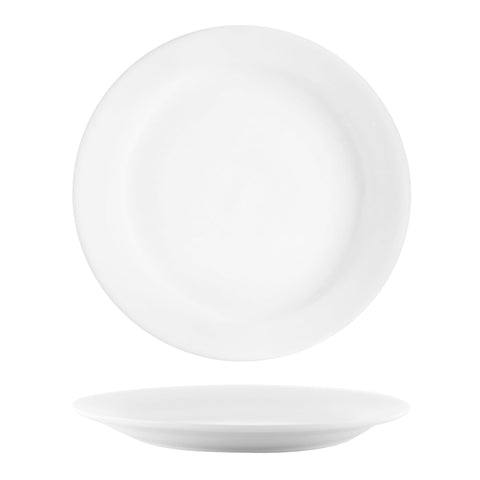 VITROCERAM ROUND PLATE-250mm Narrow Rim WHITE Box of 12 - Hospitality Connect