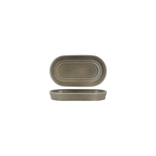 TABLEKRAFT URBAN LOFT OVAL PLATTER 180x98x25mm FROST GREY Box of 4 - Hospitality Connect