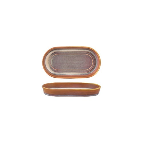 TABLEKRAFT URBAN LOFT OVAL PLATTER 180x98x25mm AUBURN Box of 4 - Hospitality Connect