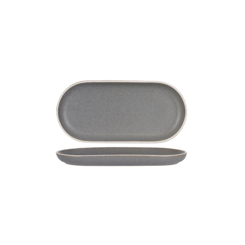 TABLEKRAFT URBAN OVAL PLATE 295x140mm GREY Box of 4 - Hospitality Connect