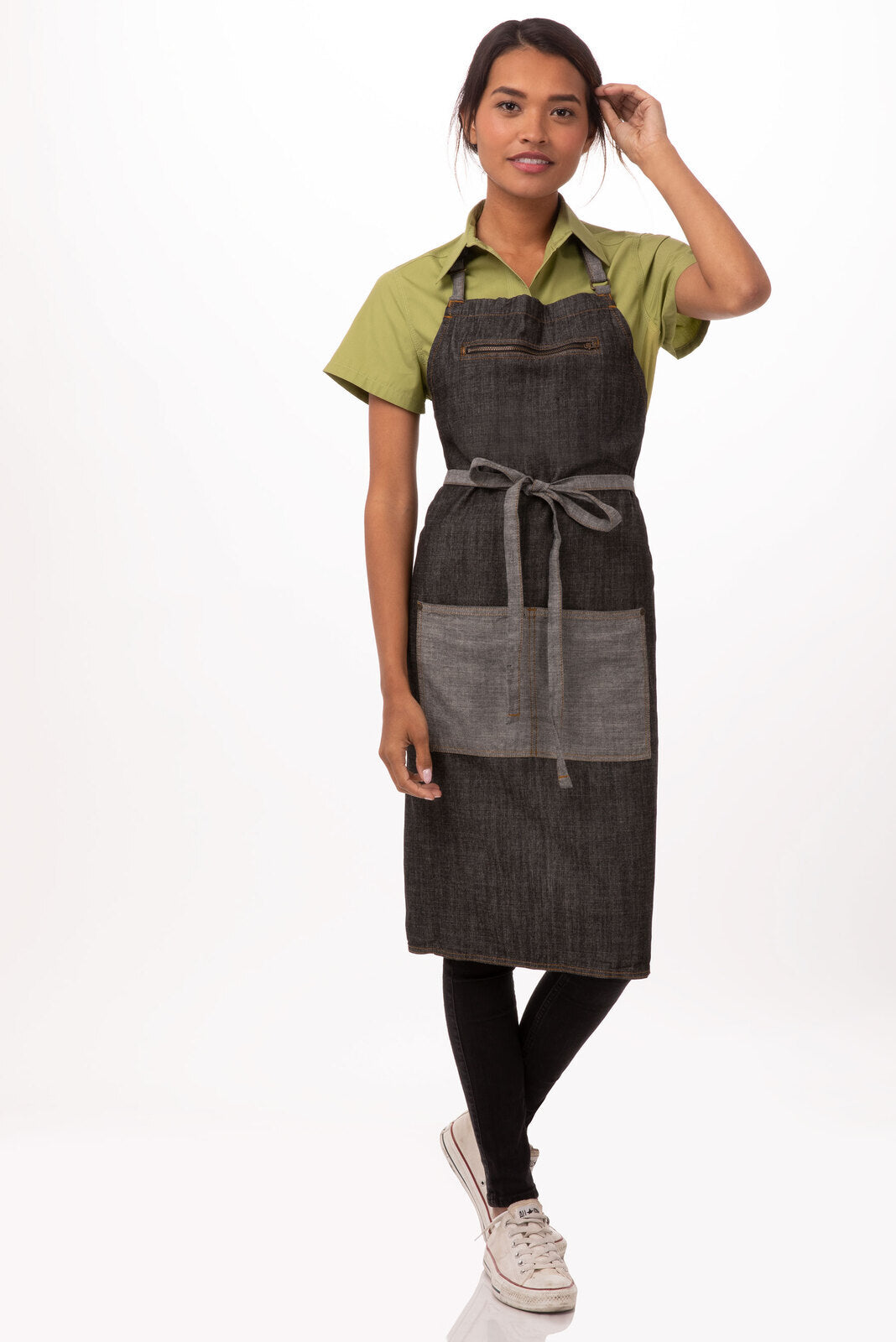 Chef Works Manhattan Bib Apron- Black - Hospitality Connect