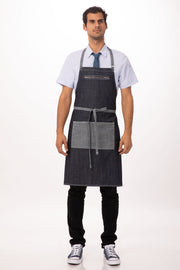 Chef Works Manhattan Bib Apron- Indigo Blue - Hospitality Connect