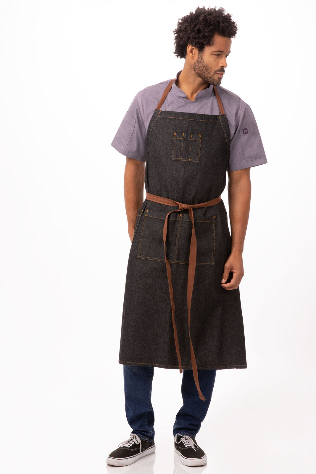 Chef Works Memphis Chefs Bib Apron- Black - Hospitality Connect