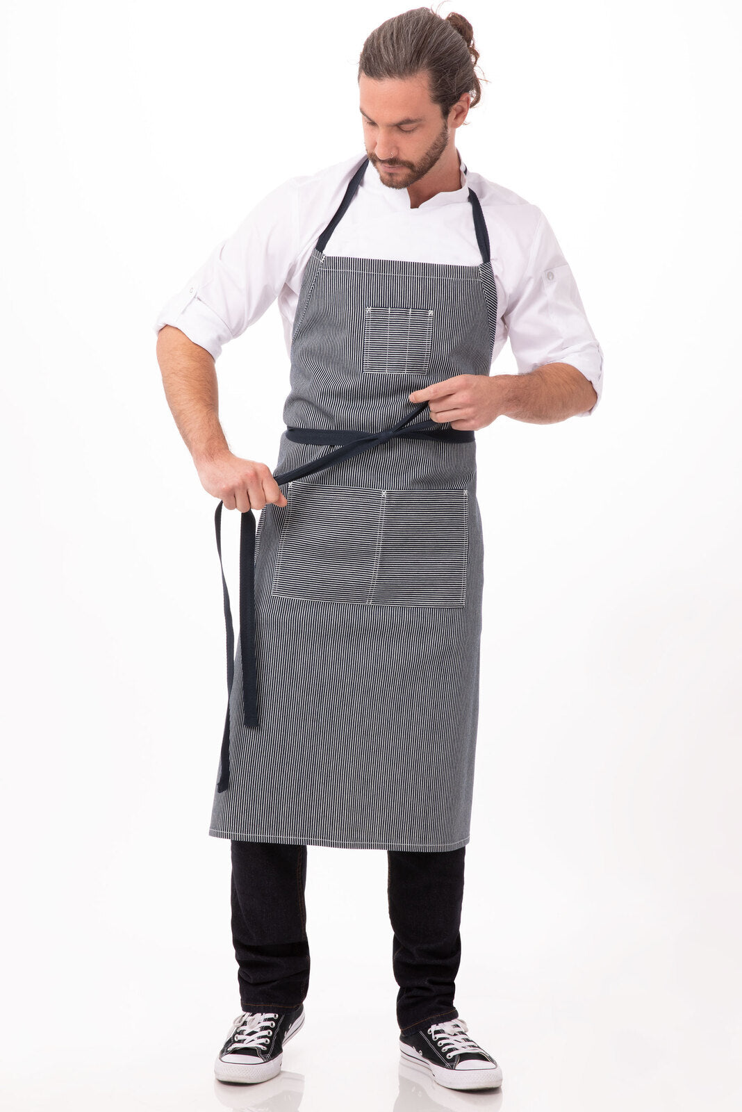 Chef Works Portland Chefs Bib Apron- Indigo Blue - Hospitality Connect
