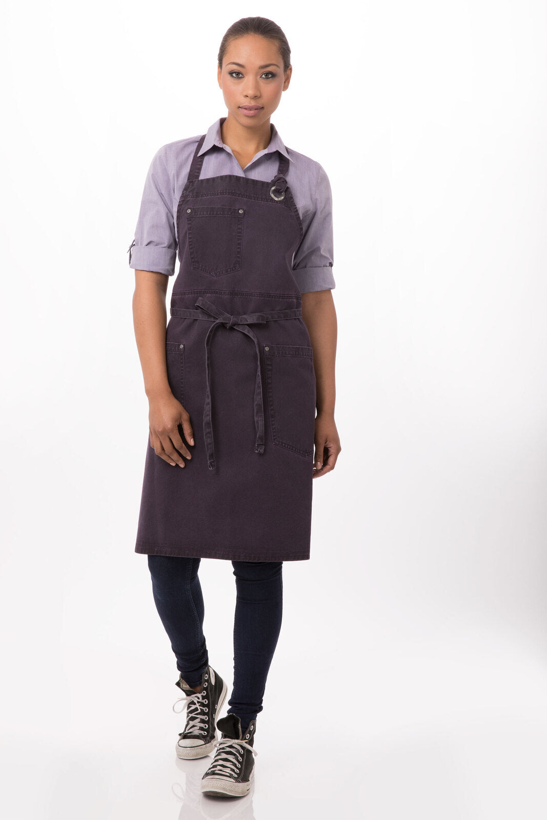 Chef Works Dorset Bib Apron- Eggplant - Hospitality Connect
