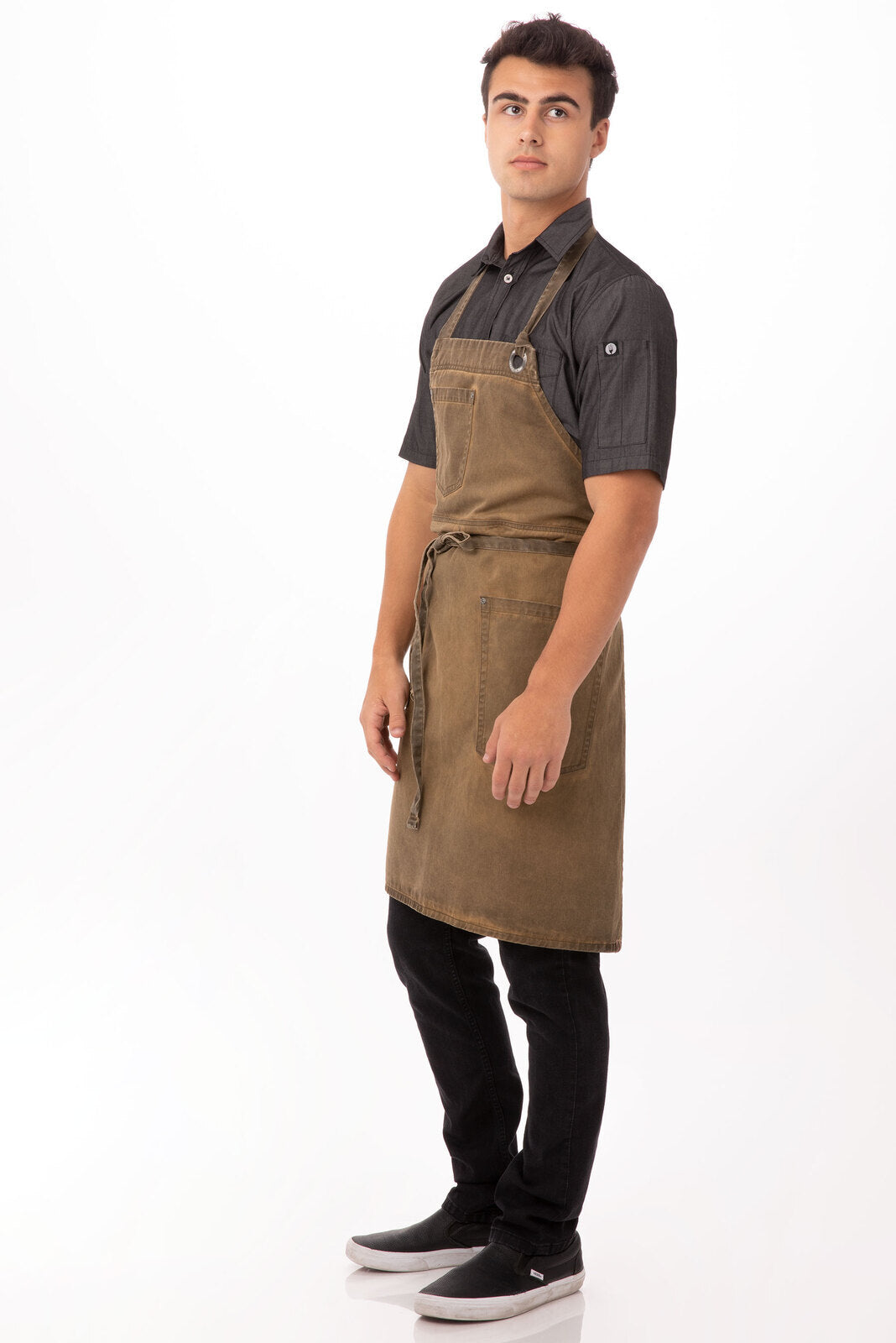 Chef Works Dorset Bib Apron- Golden Brown - Hospitality Connect