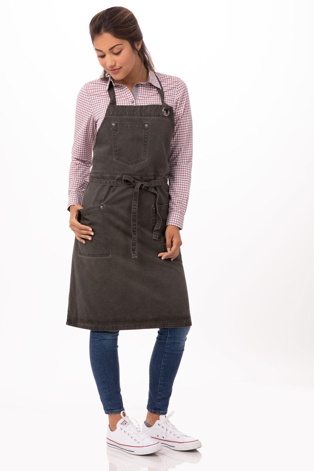 Chef Works Dorset Bib Apron- Pewter - Hospitality Connect