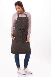 Chef Works Dorset Bib Apron- Pewter - Hospitality Connect