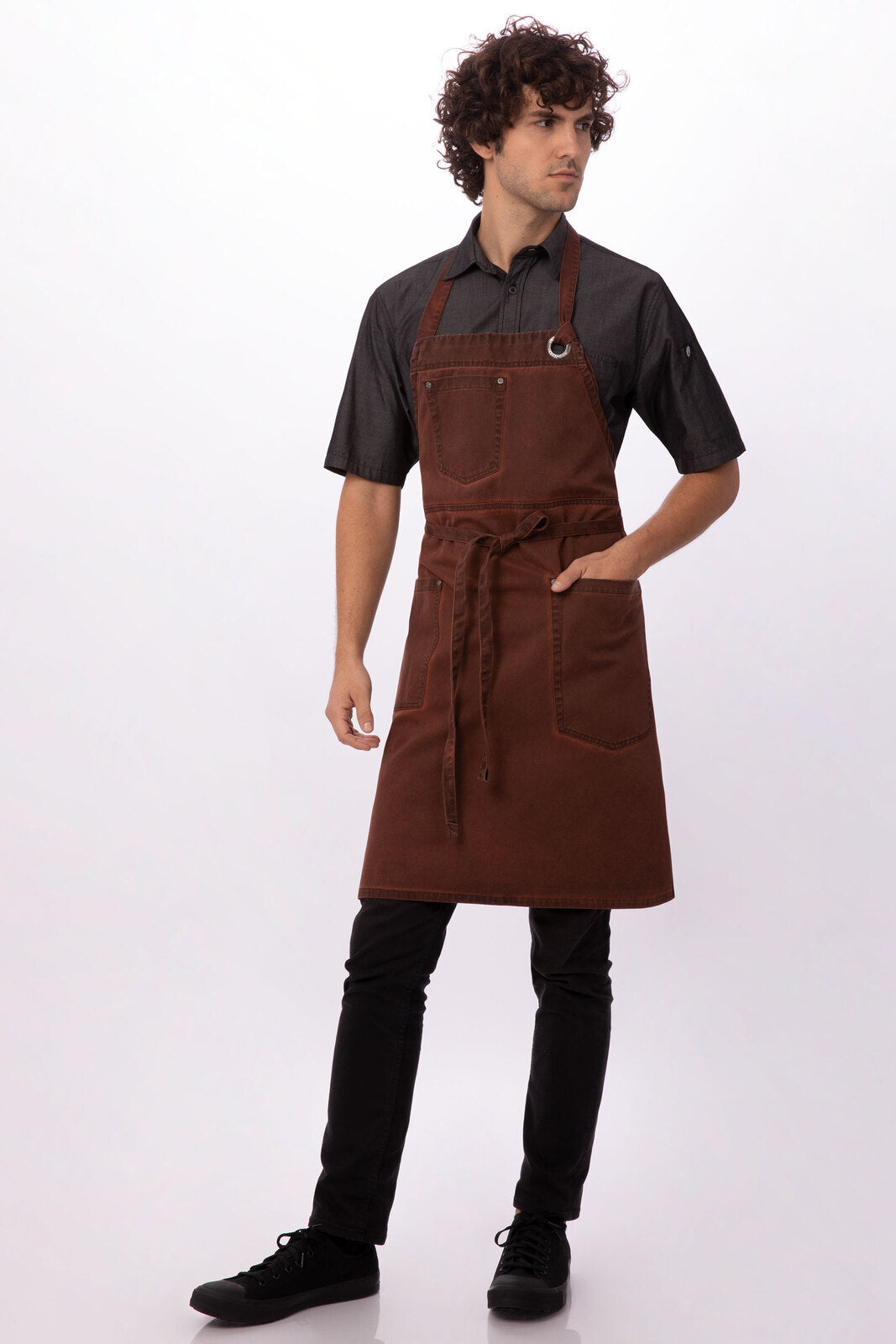 Chef Works Dorset Bib Apron- Rust - Hospitality Connect