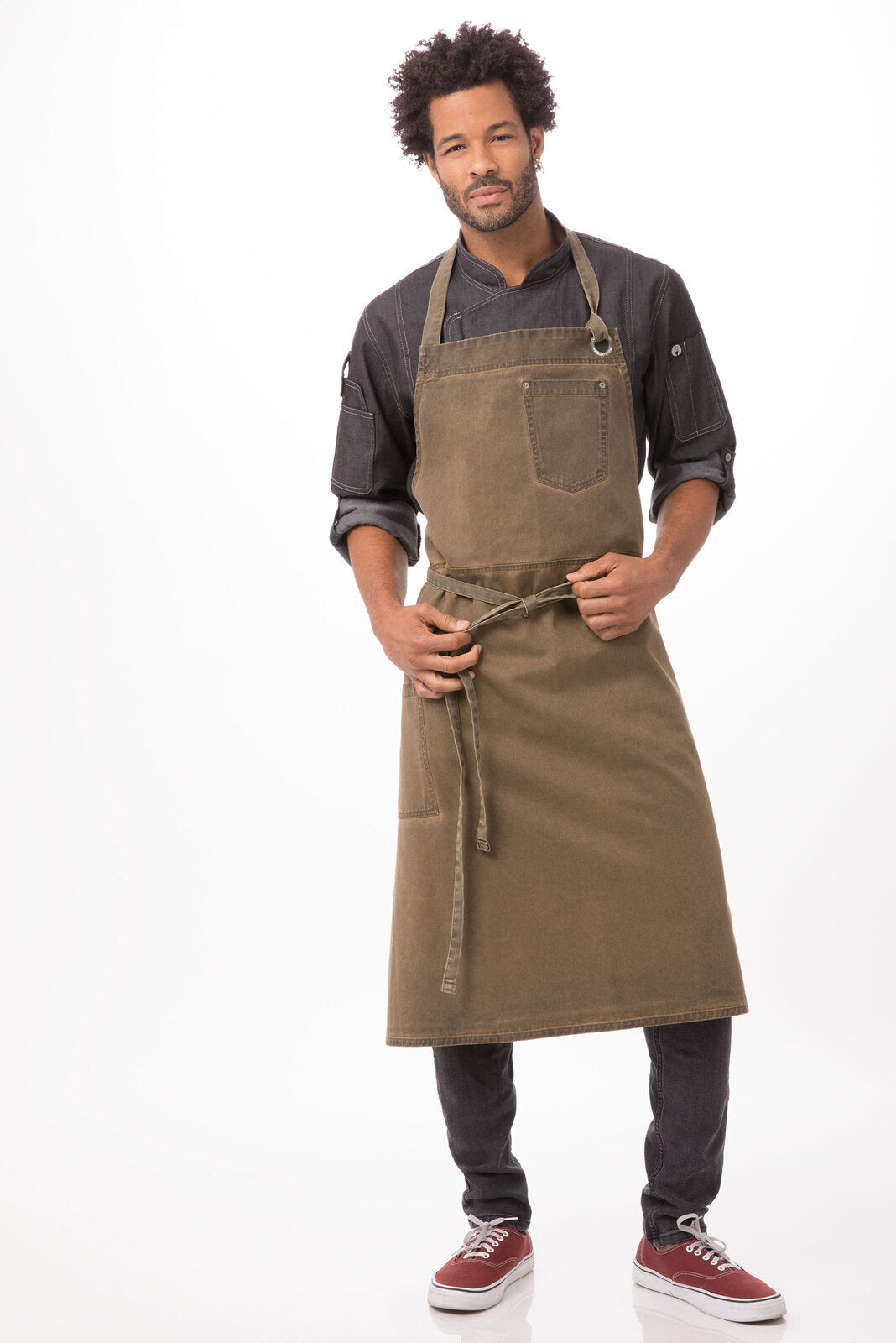 Chef Works Dorset Chefs Bib Apron- Golden Brown - Hospitality Connect