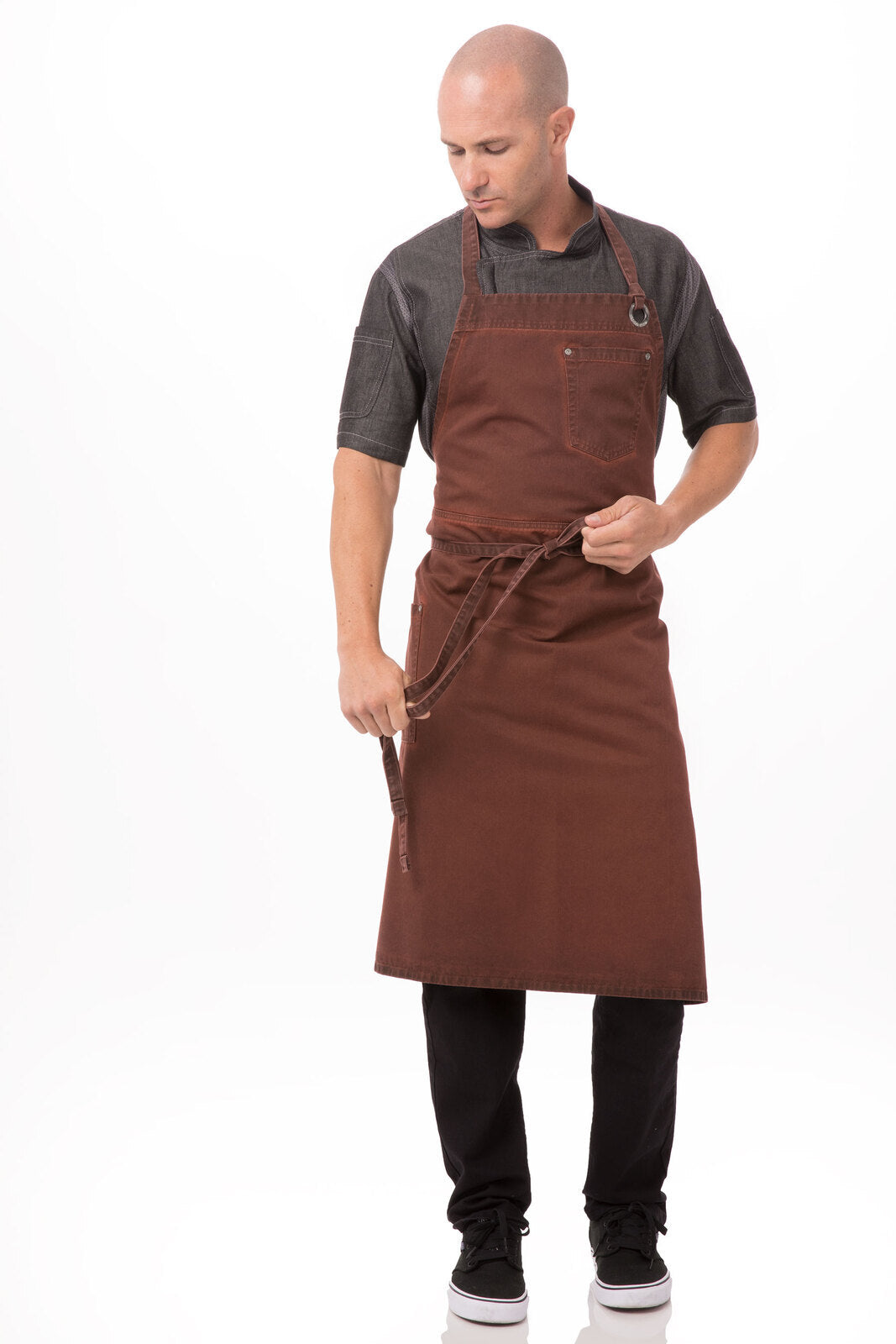 Chef Works Dorset Chefs Bib Apron- Rust - Hospitality Connect