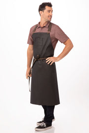 Chef works  Boulder Chefs Bib Apron- Brown Black - Hospitality Connect