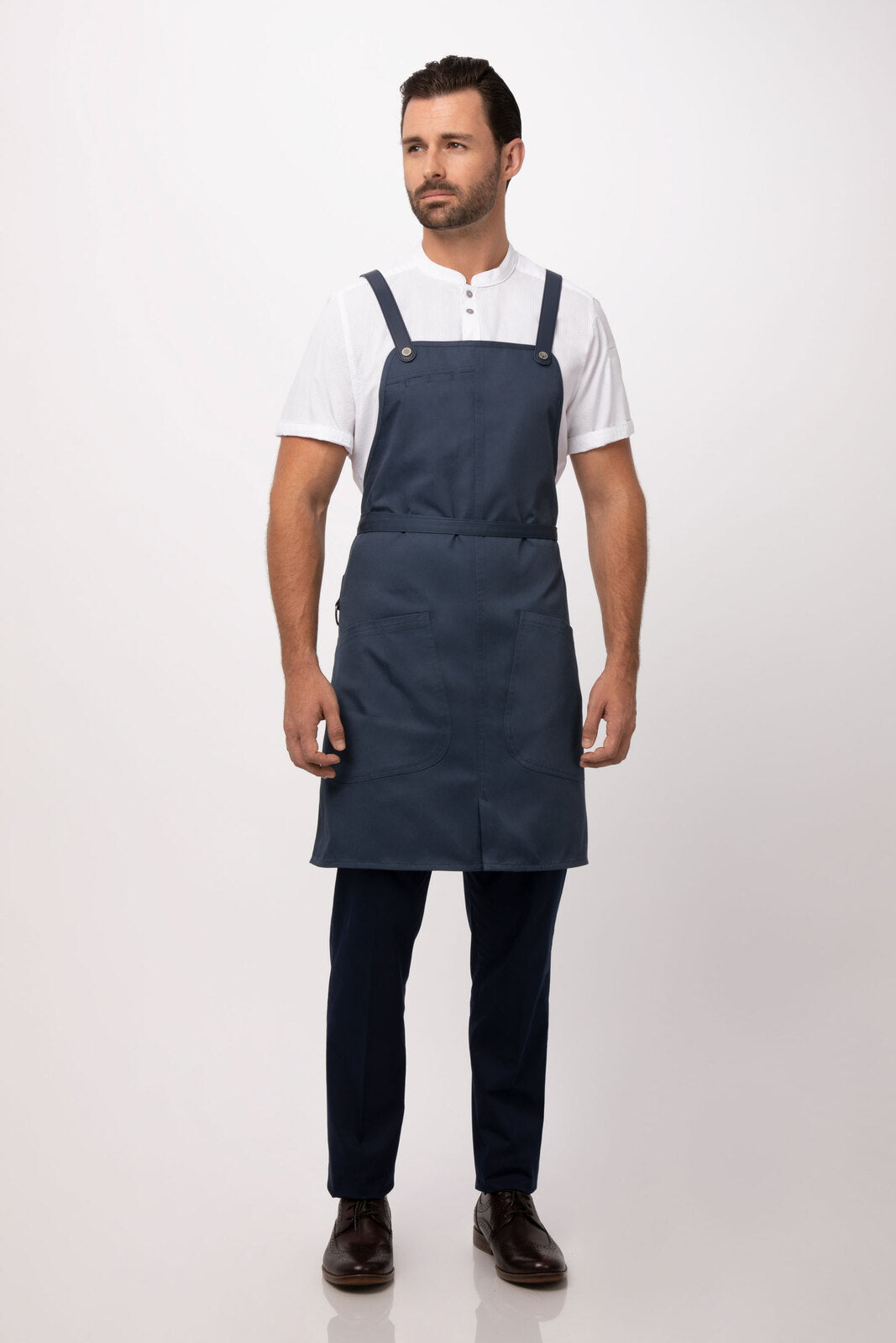 Chef works Largo Bib Apron- Blue - Hospitality Connect