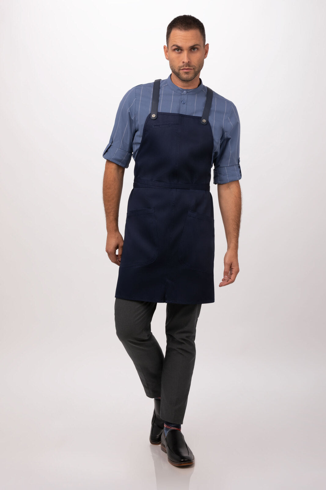 Chef works Largo Bib Apron- Dark Navy - Hospitality Connect
