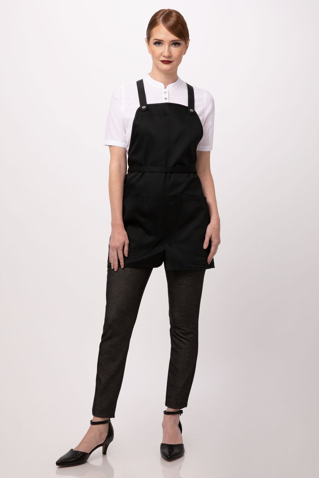 Chef works Largo Short Bib Apron- Black - Hospitality Connect