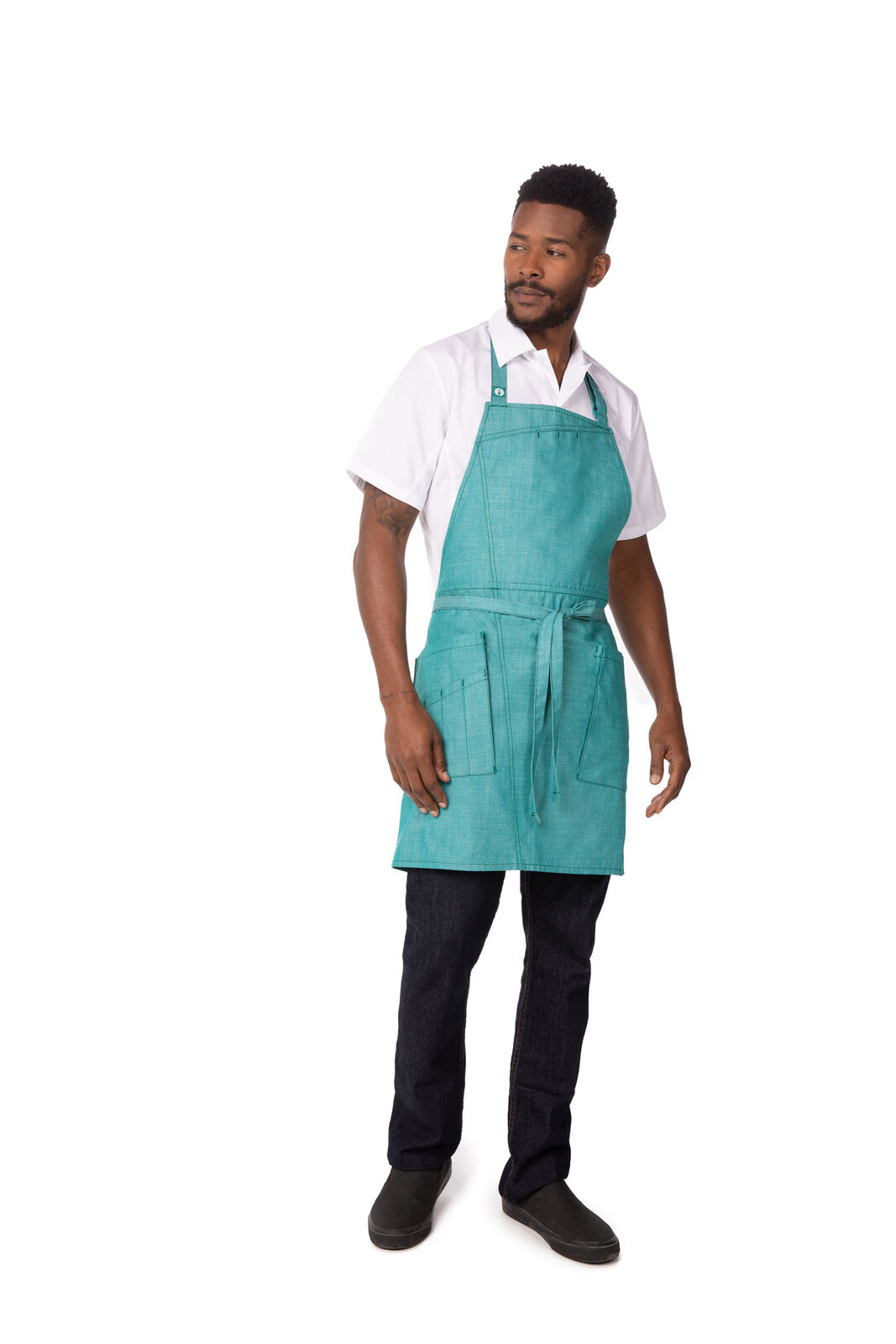 Chef works Medford Bib Apron- Jade - Hospitality Connect