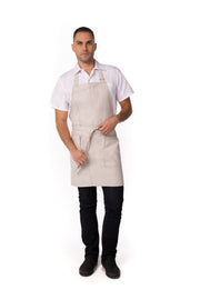 Chef works Medford Bib Apron- Natural - Hospitality Connect