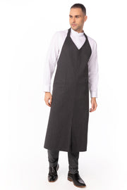 Chef Works Volante V-Neck Bib Apron- Pinstripe - Hospitality Connect