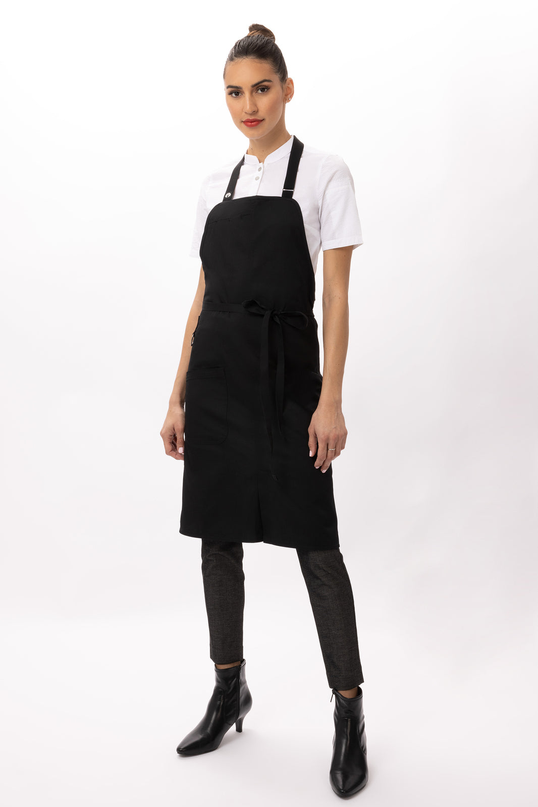 Chef Works Brio Bib Apron- Black - Hospitality Connect