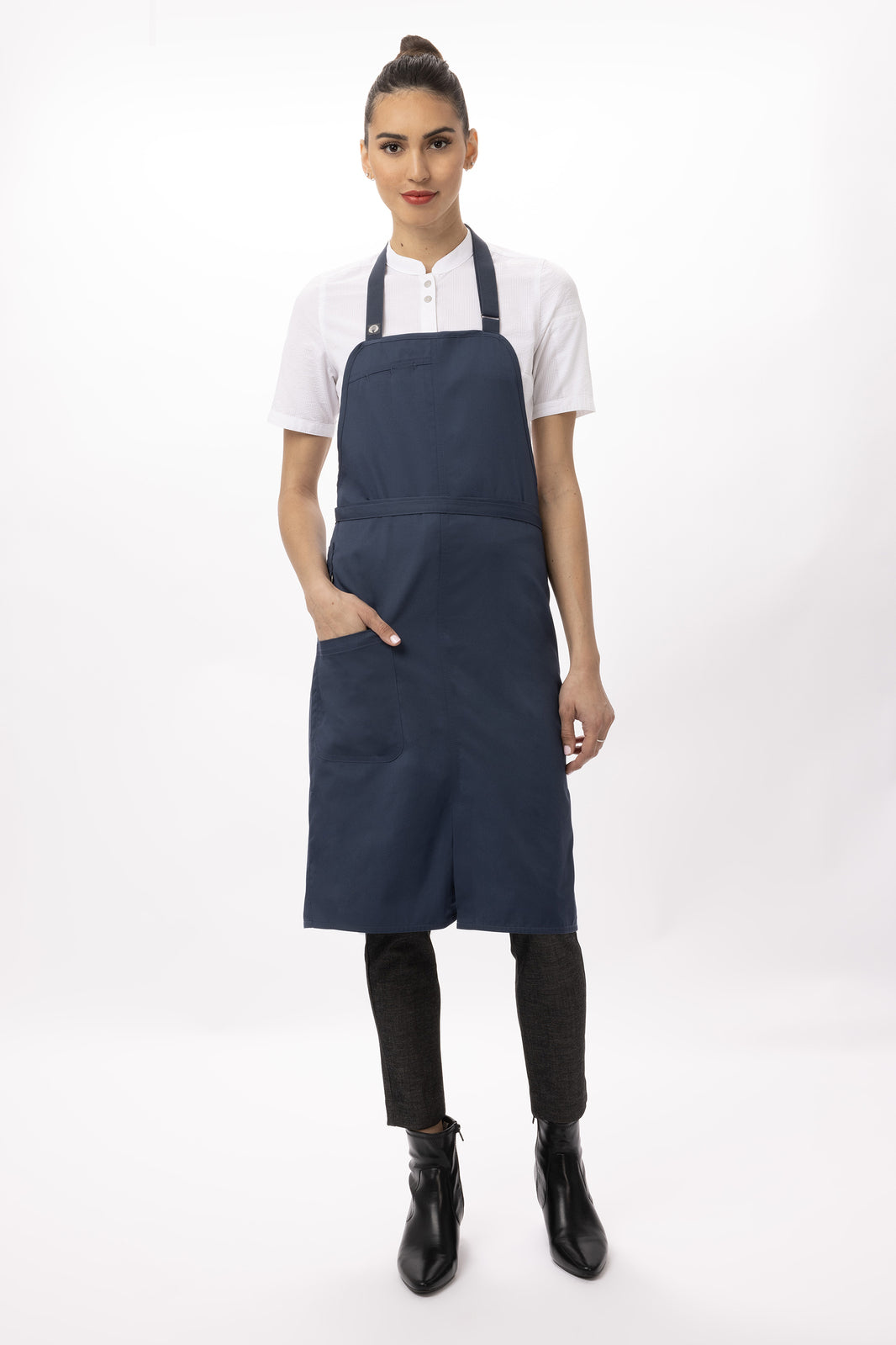 Chef Works Brio Bib Apron- Blue - Hospitality Connect