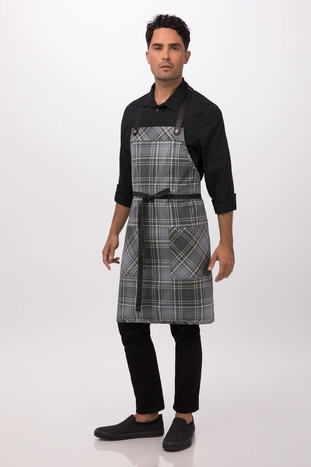 Chef Works  Olympia Bib Apron- Grey - Hospitality Connect