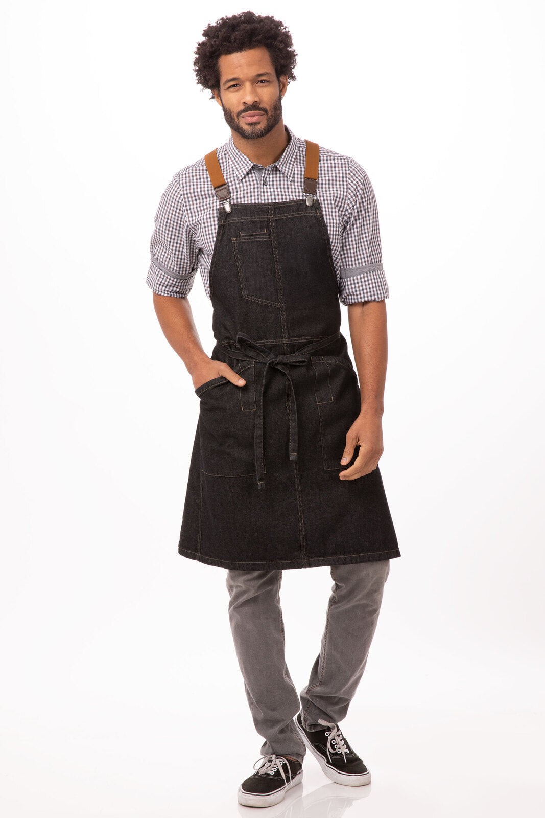 Chef Works Berkeley Bib Apron- Black - Hospitality Connect