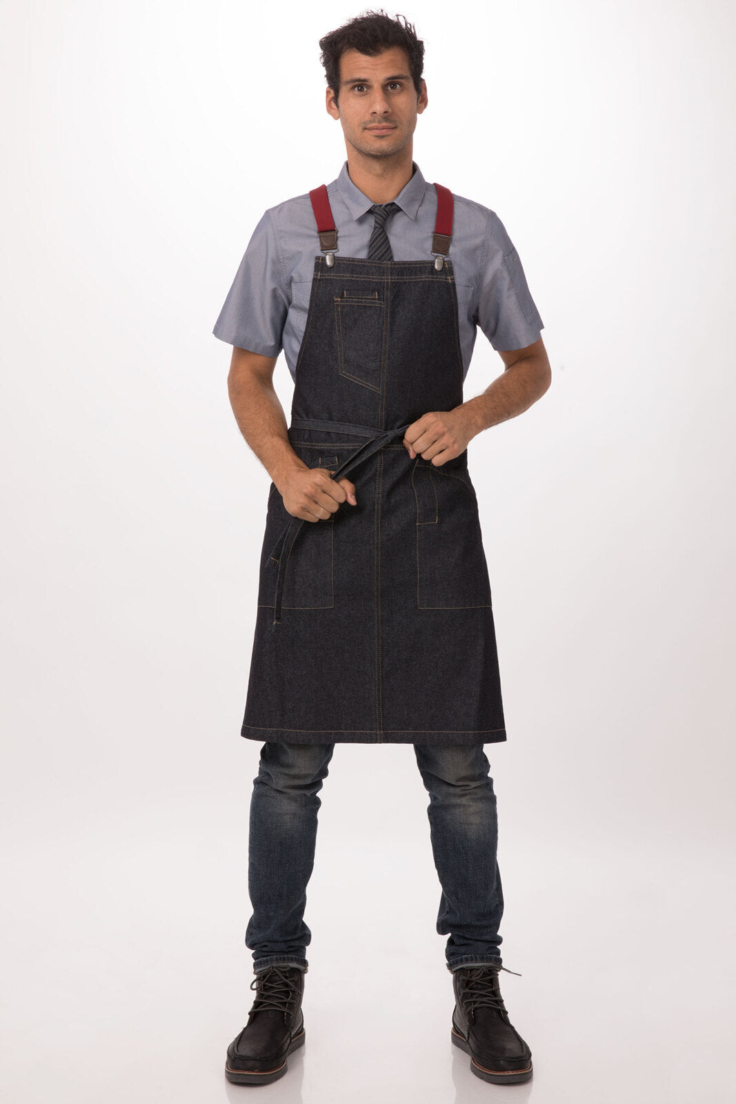Chef Works Berkeley Bib Apron- Indigo Blue - Hospitality Connect