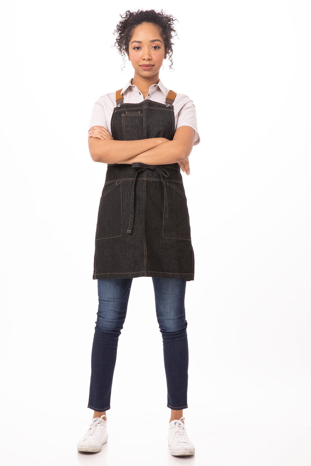 Chef Works Berkeley Petite Bib Apron- Black - Hospitality Connect
