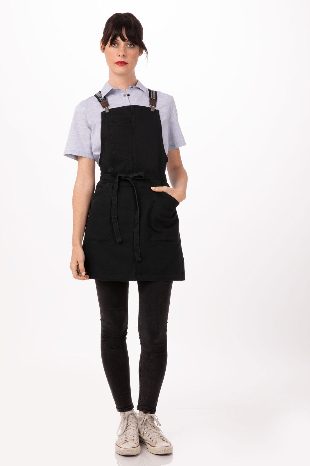 Chef Works Berkeley Petite Bib Apron- Jet Black - Hospitality Connect