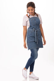 Chef Works Berkeley Petite Bib Apron- Medium Blue - Hospitality Connect