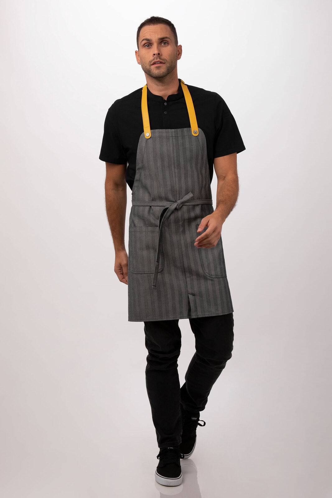 Chef Works Seattle Bib Apron- Black - Hospitality Connect