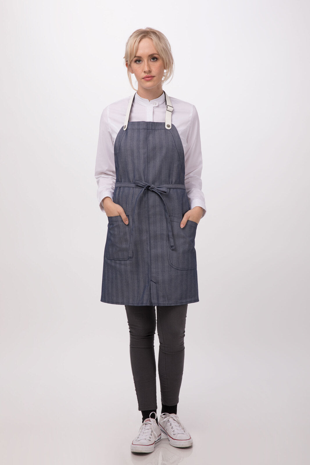 Chef Works Seattle Bib Apron- Blue - Hospitality Connect