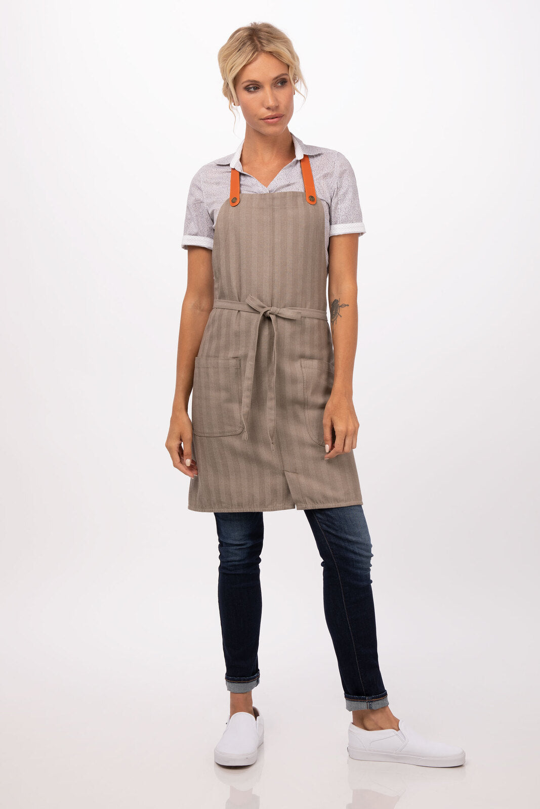 Chef Works Seattle Bib Apron- Taupe - Hospitality Connect