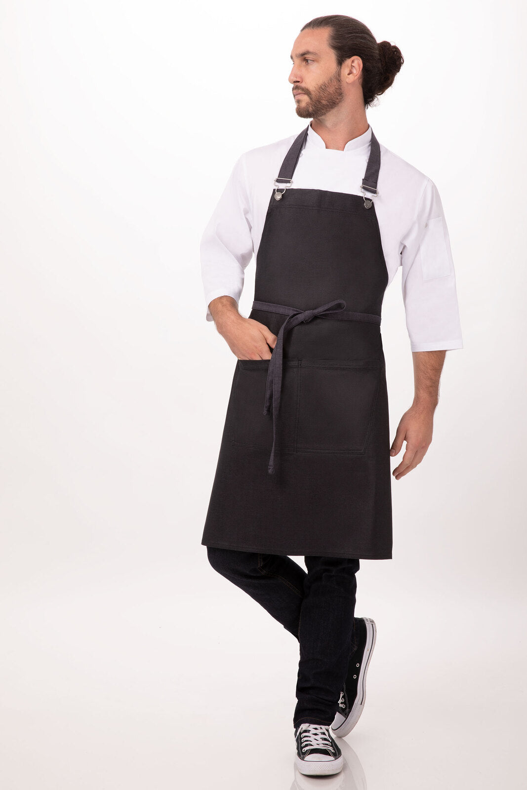 Chef works Boulder Bib Apron- Purple Black - Hospitality Connect