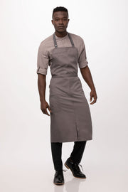 Chef Works Brio Chef Bib Apron- Mushroom - Hospitality Connect