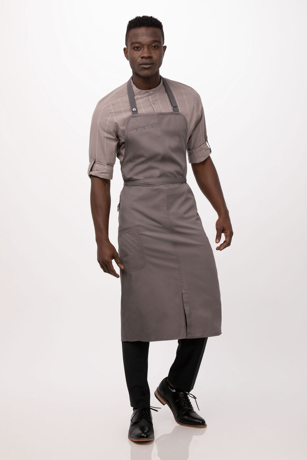 Chef Works Brio Chef Bib Apron- Mushroom - Hospitality Connect