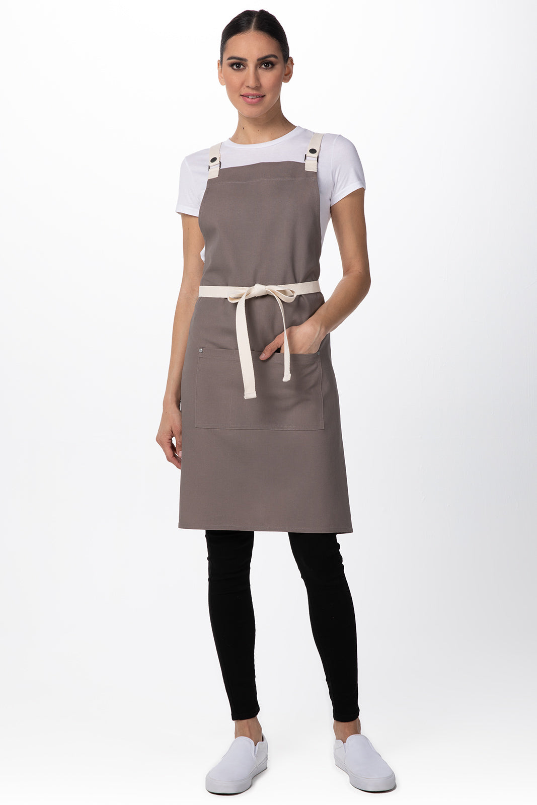 Chef Works Byron Cross-Back Apron- Grey - Hospitality Connect