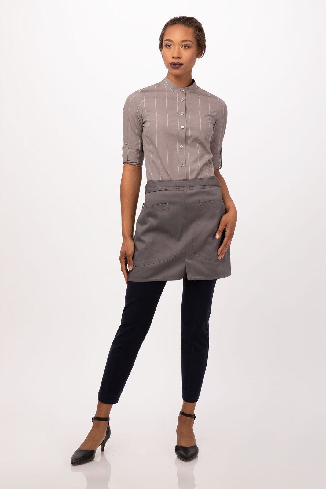 Chef works Largo Half Bistro Apron- Mushroom - Hospitality Connect