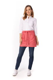 Chef works Medford Half Bistro Apron- Coral - Hospitality Connect
