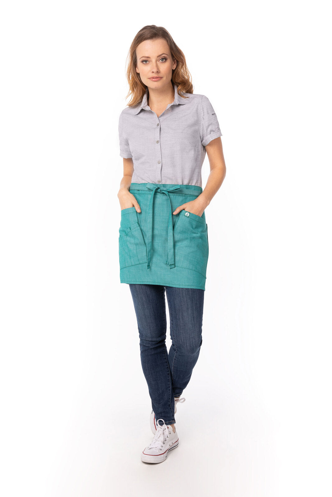 Chef works Medford Half Bistro Apron- Jade - Hospitality Connect