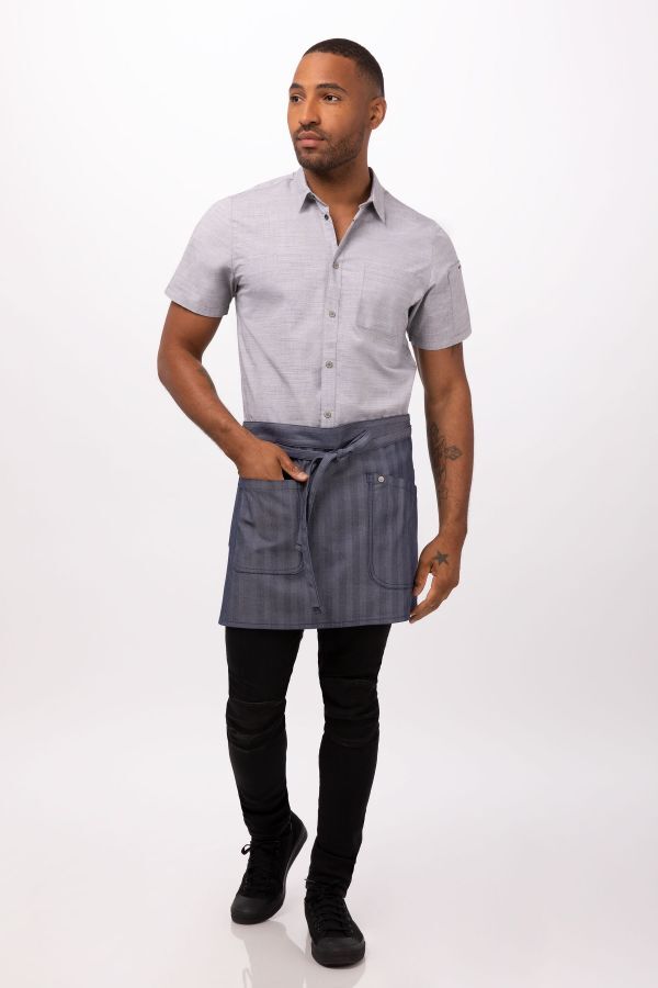Chef Works Seattle Half Bistro Apron- Blue - Hospitality Connect