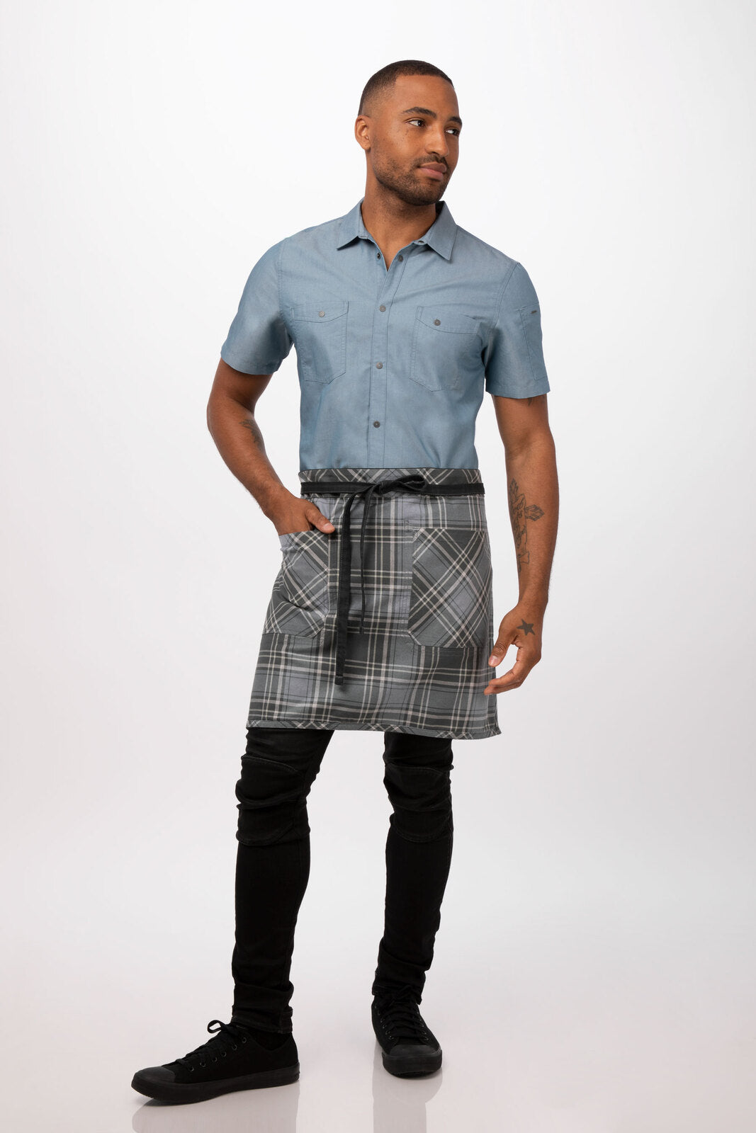 Chef Works  Olympia Half Bistro Apron- Grey - Hospitality Connect