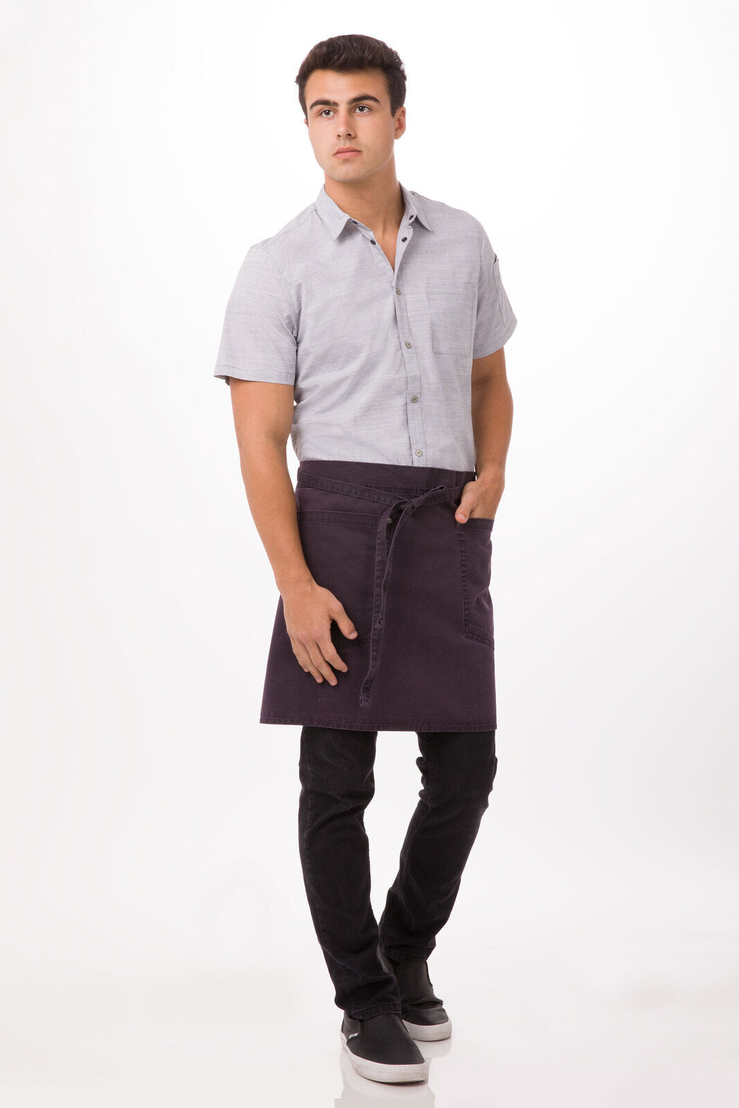 Chef Works Dorset Half Bistro Apron- Eggplant - Hospitality Connect