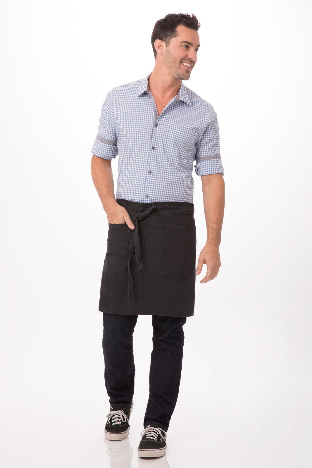 Chef Works Rockford Half Bistro Apron- Steel Grey - Hospitality Connect