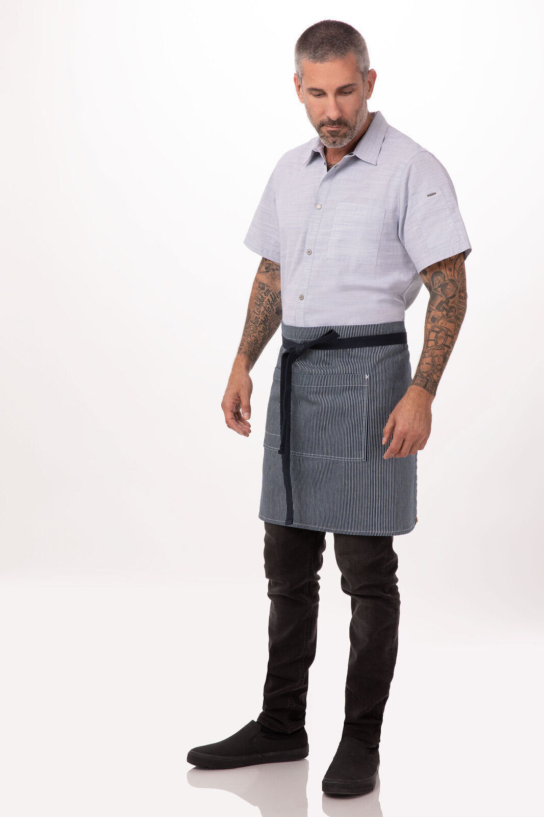 Chef Works Portland Half Bistro Apron- Indigo Blue - Hospitality Connect