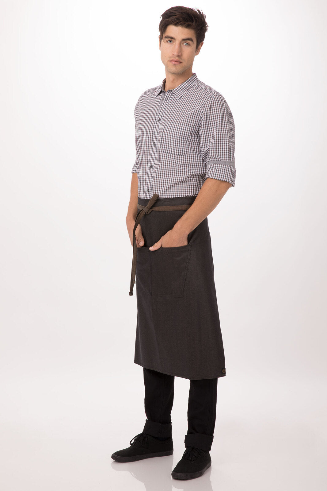 Chef works Boulder Bistro Apron- Brown Black - Hospitality Connect