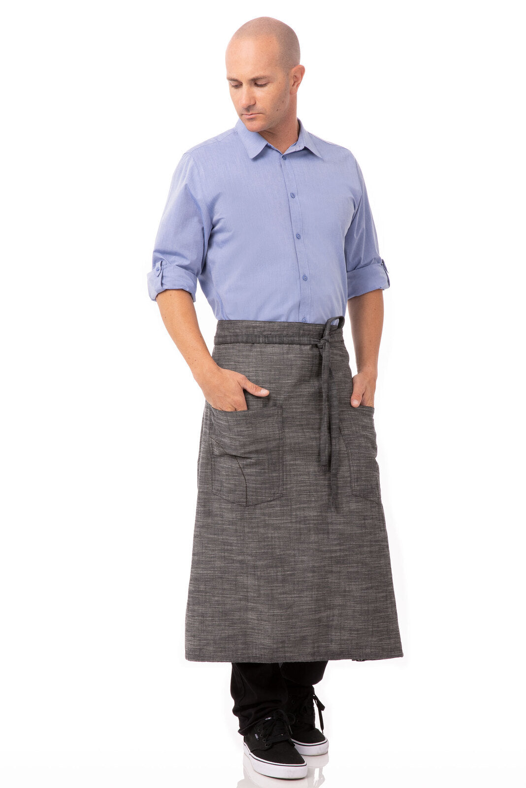 Chef Works Corvallis Bistro Apron- Black Steel Grey - Hospitality Connect