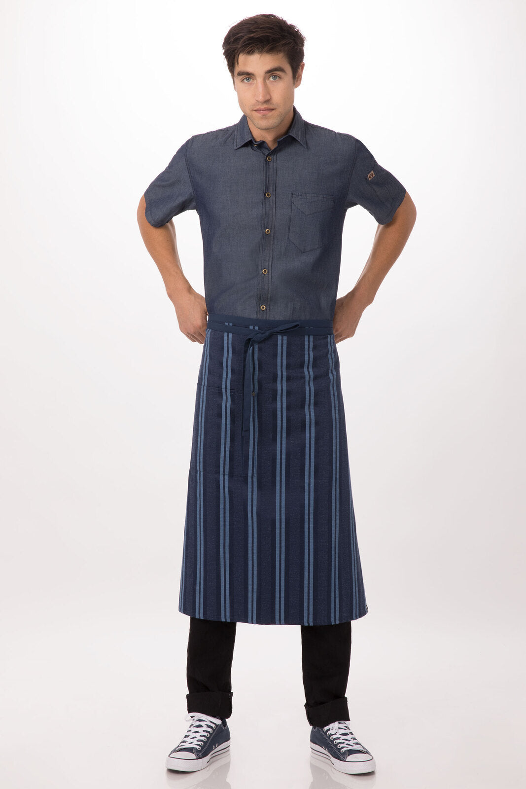 Chef works  Presidio Bistro Apron- Navy Blue - Hospitality Connect