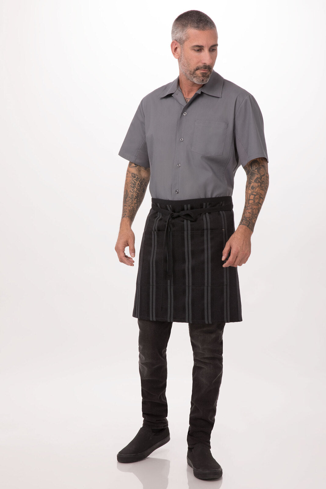 Chef works  Presidio Half Bistro Apron- Black - Hospitality Connect